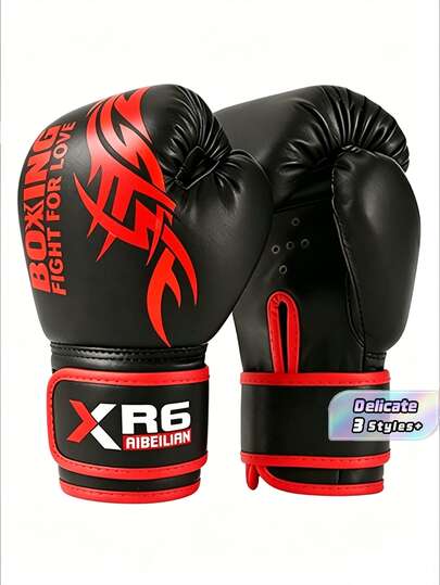 1 Par de Luvas de Boxe de 6oz Adequadas para Homens e Mulheres, Luvas Reforçadas para Treino de Saco de Pancadas, Aplicável para Kickboxing, Muay Thai, MMA e Outros Esportes