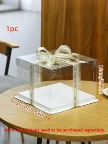 1 pezzo Scatola regalo per feste e festival, scatola di immagazzinaggio a 1, 2 o 3 strati, Natale - Bianco - Visualizzare 3