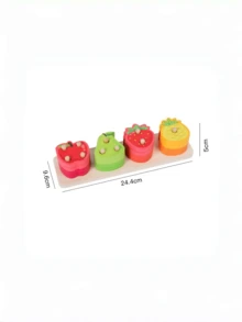 MINKOJA Wooden Fruit Stacking & Shape Sorting Toy – Educational Matching Game For Color & Fruit Recognition, Parent-Child Interaction - Multicolor - View 9