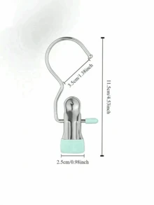 10 Portable Stainless Steel Clothespins With Hooks – Multi-Functional Clips, Suitable For Laundry, Wardrobe Organization, Holiday Clothing, And Home Storage. Multi-Functional Single-Hook Clothespins Can Be Used For Drying Pants And Skirts, Feature A Windproof Design, Save Space, And Are Suitable For Bedrooms, Closets, Wardrobes, Homes, And Dormitories. Note: Light Scratches May Occur During Transportation, Which Is Not A Quality Issue And Does Not Affect The Normal Use Of The Product. - 10pcs blue - View 5
