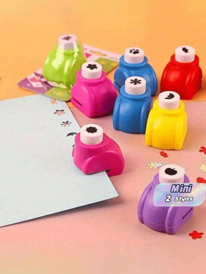 4pcs/10pcs Mini Embossing Punch Set, Mixed Color, Creative Portable Paper Cutting & Embossing Tools For DIY Scrapbooking, Greeting Cards, And Journal Decoration Back To School,Back To School,School Supplies