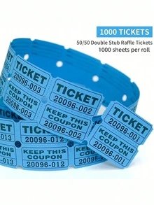 1000 Pieces Raffle Tickets – Dual-Admission Tickets/Event Tickets/Entry Tickets, Suitable For Class Rewards, Fundraising Events & Lucky Draws; Ideal For Large-Scale Events, Family Gatherings & Holiday Parties - Multicolor - View 5