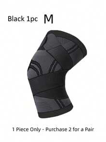 1 Stück S/M/L/XL Outdoor Sport Knieschoner für Frauen und Männer, druckfeste elastische Sport Knieschützer, Unterstützung für Fitness, Basketball, Volleyball, Schutzausrüstung, Fitnesszubehör, Kniestütze, Sport Knieschoner, Fitness Knieschoner - Schwarz - Übersicht 12
