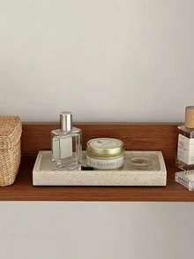 Haus Hana 1 件装仿大理石纹路树脂托盘，适用于梳妆台面、桌面，可作化妆品收纳托盘或装饰性收纳托盘 - 彩色 - 查看 6