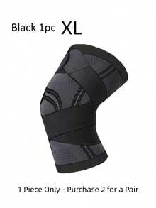 1 Stück S/M/L/XL Outdoor Sport Knieschoner für Frauen und Männer, druckfeste elastische Sport Knieschützer, Unterstützung für Fitness, Basketball, Volleyball, Schutzausrüstung, Fitnesszubehör, Kniestütze, Sport Knieschoner, Fitness Knieschoner - Schwarz - Übersicht 11