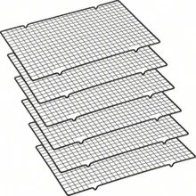 3/6Pcs Cooling Rack Set, Heavy Duty Carbon Steel Non-Stick Grid Wire Rack, Multipurpose For Baking, Roasting, Grilling, Drying - Black - View 6