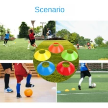 20pcs(Random Color) Soccer Training Markers, Round Flat Agility Discs, Speed & Coordination Drills Cones - Multicolor - View 2