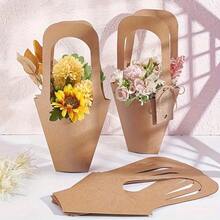 20PCS Kraft Paper Flower Bouquet Bags, Handled Flower Gift Bags, Rustic Wedding Party Decor, Birthday Anniversary Celebration Party Supplies, Baby Shower Party Decorations, Event Party Gift Packaging Bags - View 8