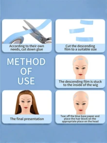 1PC Lace Front Wig Tape 0.8 10 2.54cm Strong Double Sided Adhesive Tape For Lace Wigs Hairpieces Toupee Extension Invisible Hold Breathable For Daily Beauty Tool - Blue - View 3