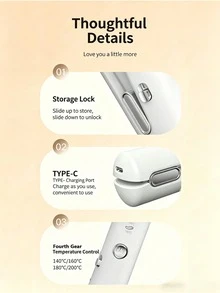 Teckwe 1件裝陶瓷板無線USB充電快熱負離子直髮器兼捲髮器 2合1迷你便攜式直髮捲髮器 女用日常旅行戶外辦公假期造型工具 便攜式直髮器 電池2600mAh - 彩色 - 查看 4