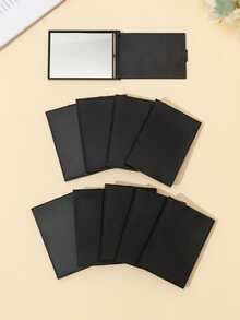 Folding Small Mirror, Portable Bag Makeup Mirror, Pocket Mirror, Travel Essential, Dressing Mirror - Black - View 5