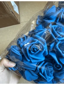 20pcs Artificial PE Foam Rose Heads, Fake Flowers For DIY Wedding Bouquets, Valentine's Day Gift Decorative Roses For Party - Royal Blue - View 5