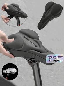 Capa de Selim de Bicicleta, Silicone de Alta Elasticidade. Capa de Selim Respirável e Absorvente de Choque para Bicicleta de Montanha/Estrada, Equipamento de Ciclismo, Capa de Selim de Bicicleta de Alta Elasticidade, Capa de Assento Macia de Espuma Grossa, À Prova d'Água, Projetada Especialmente para o Escroto, Almofada de Assento Escrotal, Prevenção da Fadiga Escrotal para Ciclismo de Longa Duração, Capa de Selim Respirável e Absorvente de Choque para Bicicleta de Montanha/Estrada, Equipamento de Ciclismo - Multicolorido - Visão 1