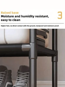 1pc Hanger & Storage Rack + Thickened Hook Set, Freestanding Space-Saving Structure, Quick Assembly Without Complex Tools, Black/White Stylish Design Matches Any Decor, Stores Clothes, Shoes & Accessories In One Step, Ideal For 92 Usage Scenarios, Recommended By 68 Home Tests, Strong Load Capacity & Sturdy Without Sway, Keeps Your Space Neat And Organized. - Multicolor - View 8
