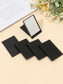 Folding Small Mirror, Portable Bag Makeup Mirror, Pocket Mirror, Travel Essential, Dressing Mirror - Black - View 4