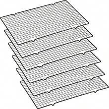 3/6Pcs Cooling Rack Set, Heavy Duty Carbon Steel Non-Stick Grid Wire Rack, Multipurpose For Baking, Roasting, Grilling, Drying - Black - View 9