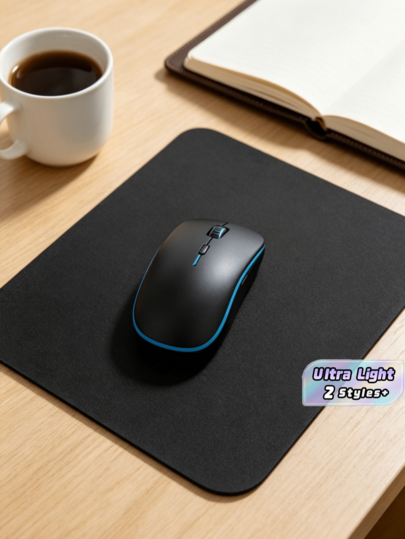 1Pc/2Pcs 18*20Cm Pu Mouse Pad, Waterproof And Scratch-Resistant, Suitable For Laptops And Desktop Computers, Office Study And Gaming Mouse Pad, Black-Upgraded Thickened Version Back To School,School Stuff.