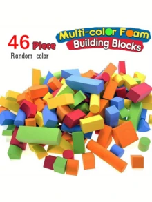 46pcs atau 30pcs Balok Bangunan Busa, Mainan Balok Busa EVA Edukatif Kreatif untuk Anak-Anak, Balok Lembut dan Dapat Ditumpuk, Hadiah STEM untuk Anak Laki-Laki/Perempuan, Warna Acak, Hadiah Hari Thanksgiving/Natal - MultiWarna - View 7