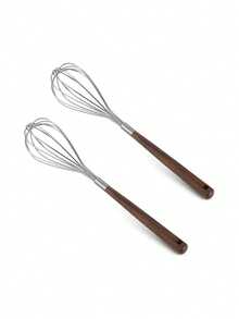 Stainless Steel Egg Whisk And Hand Mixer With Wooden Handle - Durable Metal Design, Suitable For Baking And Cooking, Perfect For Whipping And Mixing Ingredients, Manual Egg Whisk | Hand Mixer | Durable And Strong - Multicolor - View 9