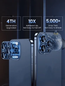 2PcsHigh Efinition Anti Scratch Drop Proof Shockproof Decorative Protective Blue Camera Lens Sticker For IPhone 11 12 13 14 15 16 16 Plus 16 Pro 16 Pro Max 17 17 Air 17 Pro 17 Pro Max Daily Use Phone Accessory - Blue - View 9