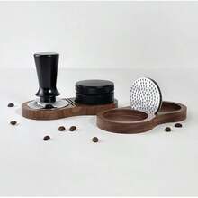 Alas Pemadat Kopi, Tempat Penahan Pemadat Kopi dari Kayu, Aksesoris Kopi - coklat tua - View 7