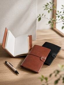 Haus Hana A7 Mini Loose Leaf Binder Notebook With Blank & Lined Pages, Portable Elastic Strap Journal, Pocket Diary Planner For Writing, Drawing, Sketching, To Do List, Scrapbook, Office Desk, Home Workspace, Handbag, Backpack, Meeting Notes, Gift & Daily Use - multicolor - View 2
