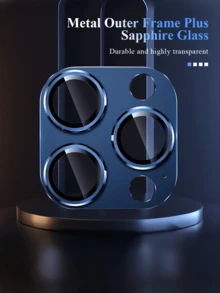 2PcsHigh Efinition Anti Scratch Drop Proof Shockproof Decorative Protective Blue Camera Lens Sticker For IPhone 11 12 13 14 15 16 16 Plus 16 Pro 16 Pro Max 17 17 Air 17 Pro 17 Pro Max Daily Use Phone Accessory - Blue - View 6