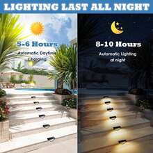 24 LED Solar Powered Stair Lights, Outdoor Waterproof Solar Deck Lights, Suitable For Yard, Patio, Garden, Walkway, Front Door, Driveway, Porch (Warm Light) - Warm Light - View 5