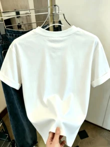 Resyla Women's Floral Print Round Neck Short Sleeve Casual Loose Fit T-Shirt - Baby Pink - View 2