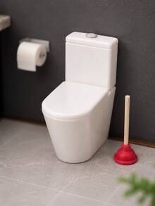 MINKOJA 1/2 Buah Miniatur Toilet Rumah Boneka, Plunger Toilet Mini, Tempat Tisu Kecil, Model Adegan Kamar Mandi Mini - MultiWarna - View 5