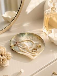 Haus Hana Natural Shell Jewelry Dish, Heart-Shaped Mother Of Pearl Trinket Tray, Iridescent Ring Earring Organizer, Boho Vanity Decor, Father's Day Gift - Multicolor - View 7