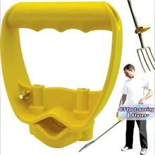 1 pieza Accesorio de mango ergonómico para pala y rastrillo que ahorra la espalda, agarre de reemplazo que ahorra trabajo, empuñadura cómoda en forma de D para herramientas de jardinería, color amarillo - Por defecto - Ver 1