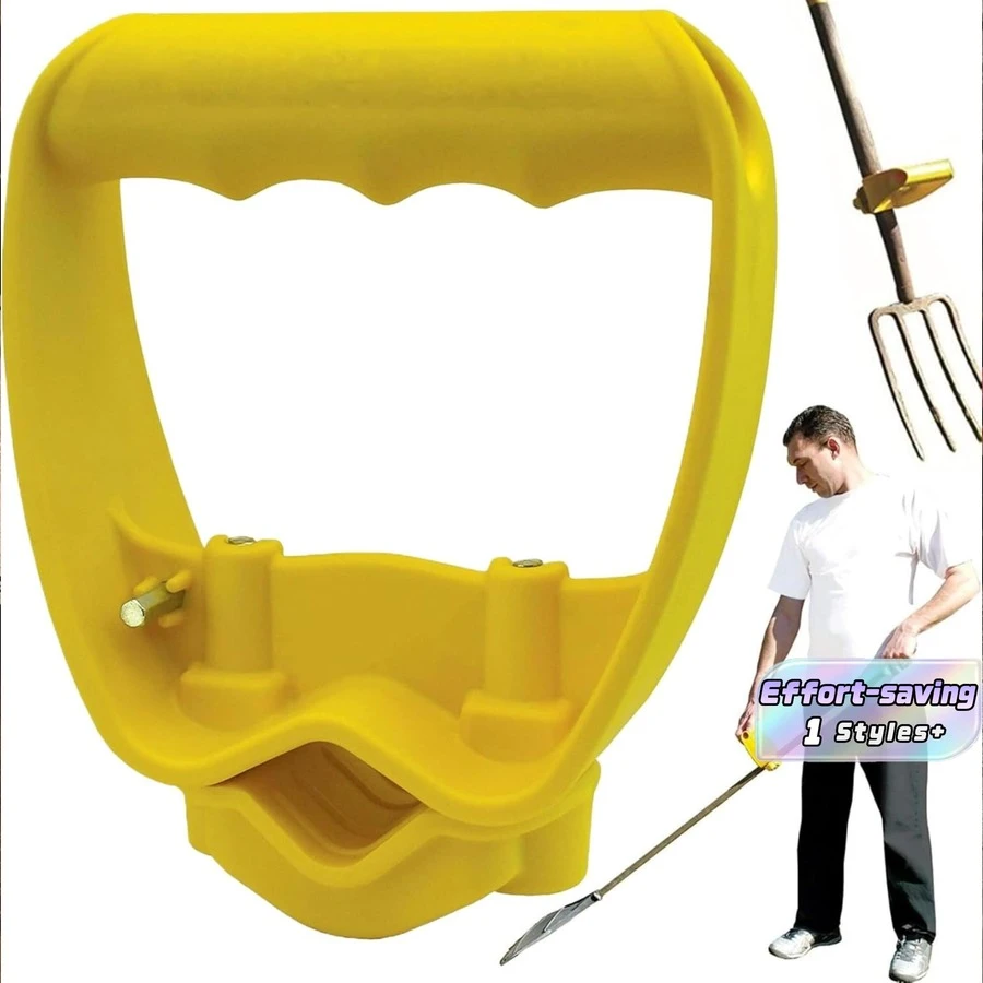 1 pieza Accesorio de mango ergonómico para pala y rastrillo que ahorra la espalda, agarre de reemplazo que ahorra trabajo, empuñadura cómoda en forma de D para herramientas de jardinería, color amarillo - Por defecto - Ver 1