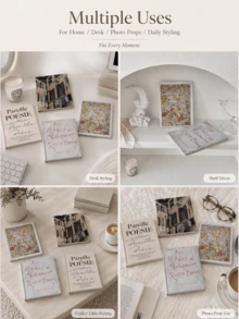 Zazumi Buku Catatan Estetika Vintage, Buku Harian Sampul Teks Bahasa Inggris Retro, Buku Catatan Sampul Keras Gaya untuk Properti Fotografi, Scrapbooking, Menulis Sehari-hari & Dekorasi Meja, Alat Tulis Artistik Nostalgia - Beraneka warna - View 6