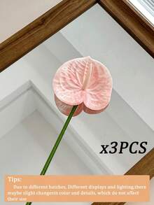 3/5/10 PCS Artificial Pink Bird Of Paradise & Red Flame Lily Flowers, Suitable For Home Decor, Wedding Decoration, Artificial Flowers, Wedding Supplies, Party Supplies, Indoor Decoration, Office, Hotel, Tabletop Decor - Pink - View 4