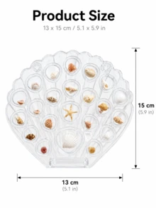Haus Hana Exquisite Shell Shaped Magnetic Storage Case, High Transparent Smooth Acrylic Display Box, Tight Magnetic Suction Closed Container, Dust Proof Visible Desktop Collection Holder, Ocean Style Decorative Display Frame, Fine Polished Hard - Multicolor - View 4