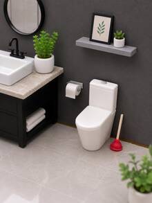 MINKOJA 1/2 Buah Miniatur Toilet Rumah Boneka, Plunger Toilet Mini, Tempat Tisu Kecil, Model Adegan Kamar Mandi Mini - MultiWarna - View 8