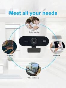 Teckwe 1 pièce Webcam en plastique ABS de haute qualité, disponible en petites résolutions 1080P et grandes résolutions 2K, avec autofocus et connectivité USB plug-and-play. Convient pour la vidéoconférence, la diffusion en direct et d'autres travaux à distance, les réunions en ligne et l'utilisation au bureau à domicile. Un produit de technologie numérique, un accessoire informatique et essentiel pour les appels vidéo. - Multicolore - Voir 2