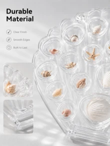 Haus Hana Exquisite Shell Shaped Magnetic Storage Case, High Transparent Smooth Acrylic Display Box, Tight Magnetic Suction Closed Container, Dust Proof Visible Desktop Collection Holder, Ocean Style Decorative Display Frame, Fine Polished Hard - Multicolor - View 7