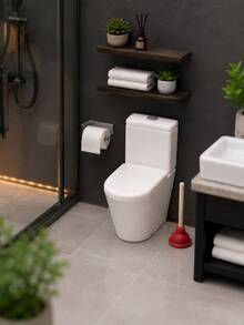 MINKOJA 1/2 Buah Miniatur Toilet Rumah Boneka, Plunger Toilet Mini, Tempat Tisu Kecil, Model Adegan Kamar Mandi Mini - MultiWarna - View 9