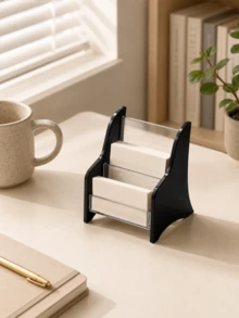 Haus Hana Acrylic Business Card Holder, Clear Transparent Desktop Organizer, Minimalist Card Display Stand, Creative Desk Accessory For Office, Home & Workspace, Sleek Acrylic Name Card Case For Business Cards & ID Cards - multicolor - View 2