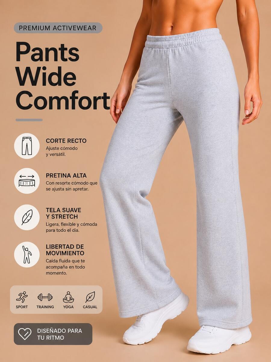 Super Soft And Sport Straight Pants - 灰色 - 查看 1