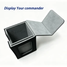 Hộp đựng bài MTG có cửa sổ trưng bày Commander, làm bằng da, chứa được 100 lá bài TCG đã được bọc hai lớp. - màu đen - Xem 2