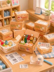 MINKOJA 1pc/2pcs Bộ đồ ăn & thức uống hộp chuyển phát nhanh mini, mô hình hộp carton mini mô phỏng, đồ trang trí cảnh nhà búp bê, đạo cụ đồ chơi lưu trữ đồ ăn nhẹ và thức uống thu nhỏ - Nhiều màu - Xem 7