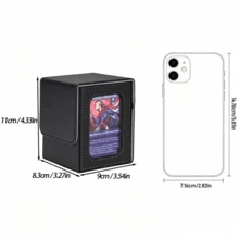 Hộp đựng bài MTG có cửa sổ trưng bày Commander, làm bằng da, chứa được 100 lá bài TCG đã được bọc hai lớp. - màu đen - Xem 3