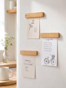 Haus Hana Japanese Style Magnetic Fridge Note Holder, Strip Magnet Clip For Sticky Notes, Photos, Memo Cards, Recipes, Bills, Tickets & Reminders, Magnetic Message Bar For Refrigerator, Whiteboard, Metal Cabinet, Kitchen, Office, Souvenir & Home Decor - Multicolor - View 1
