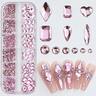 12 Grids Various 3D Flat Bottom Nail Art Rhinestones And Gems Glass Ab Crystals Jewelry Tool Kit, Diy Craft, Face, Clothing, Nail Art Decoration Nail Charms Nail Supplies Nails