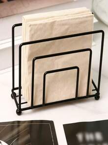 Tissue Holder - Nordic Style Iron And Wood Base Tissue Holder - Suitable For Cafes, Hotels, Restaurants, Coffee Shops - Tissue Storage Rack - Multicolor - View 2