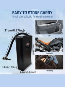150PSI Digital Auto Air Pump Tire Inflator With Blue LCD Display, Automatic Shut Off, Quick Inflation For Bicycles, Electric Bikes, Car Tires - Portable, Rechargeable Lithium Battery, Bicycle Tire Inflator|Compact Air Pump|Digital Display Pump, Tire Inflator For Bicycle - Black - View 8