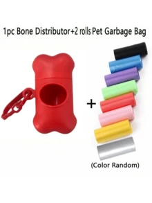 1pc Bone Shaped Dog Poop Bag Dispenser, Dog Waste Bag Holder, Small Dog Bag Dispenser With Hook For Pet Puppy Walking Hiking Camping - Multicolor - View 14